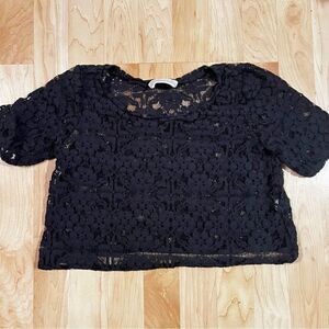 Abercrombie and Fitch Black Lace Crop Top Women’s XS